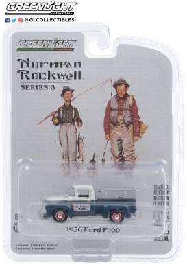 Ford  - F-100 1956 blue/grey - 1:64 - GreenLight - 54040C - gl54040C | Toms Modelautos