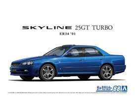 Nissan  - Skyline ER34 GT-X Turbo 1998  - 1:24 - Aoshima - 06172 - abk06172 | Toms Modelautos