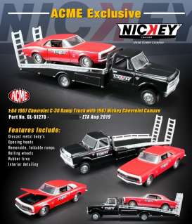 Chevrolet  - C-30 Ramp Truck & Camaro 1967 red/black - 1:64 - Acme Diecast - 51270 - acme51270 | Toms Modelautos