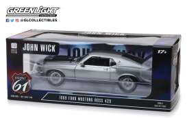 Ford  - Mustang Boss 1969 grey/black - 1:18 - Highway 61 - hwy18016 - hwy18016 | Toms Modelautos