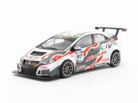 Honda  - Civic  2017 white/black/red - 1:43 - Tarmac - T43-007-17ST97 - TC17ST97 | Toms Modelautos