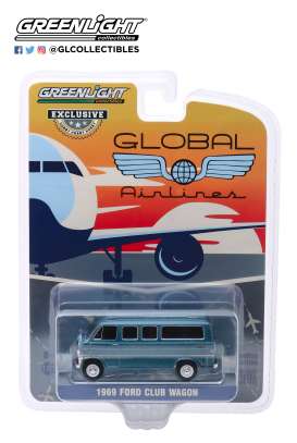 Ford  - Club Wagon blue - 1:64 - GreenLight - 30129 - gl30129 | Toms Modelautos