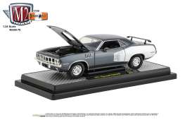 Plymouth  - Cuda 340 1971 grey/white - 1:24 - M2 Machines - 40300-76A - M2-40300-76A | Toms Modelautos