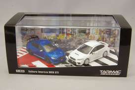 Subaru  - Impreza WRX STi S207 & S208 2018 white/blue - 1:64 - Tarmac - T64-016-Boxset - Tarmac016-Boxset | Toms Modelautos