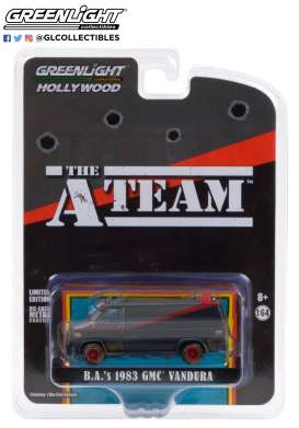 GMC  - Vandura *A-Team* 1983 black/grey/red - 1:64 - GreenLight - 44865F - gl44865F | Toms Modelautos