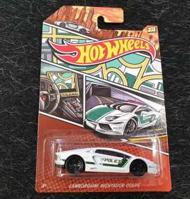 Lamborghini  - Aventador Coupe *Police* 2020 white/green - 1:64 - Hotwheels - GJV65 - hwmvGJV65 | Toms Modelautos
