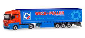 Mercedes Benz  - Actros red/blue - 1:87 - Herpa - 310314 - herpa310314 | Toms Modelautos