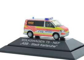 Volkswagen  - T5 white/red - 1:87 - Rietze - R53403 - RZ53403 | Toms Modelautos