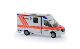 Mercedes Benz  - Sprinter white/red - 1:87 - Rietze - R76206 - RZ76206 | Toms Modelautos