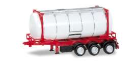 Trailer  - white/red - 1:87 - Herpa - 076678 - herpa076678 | Toms Modelautos
