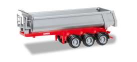 Trailer  - red/grey - 1:87 - Herpa - 076241-002 - herpa076241-002 | Toms Modelautos