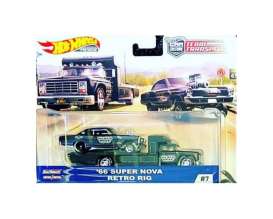 Chevrolet  - Super Nova on Retro Rig 1966 black - 1:64 - Hotwheels - mvFLF56-956C - hwmvFYT09 | Toms Modelautos