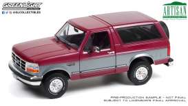 Ford  - Bronco 1996 burgundy/silver - 1:18 - GreenLight - 19095 - gl19095 | Toms Modelautos