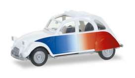 Citroen  - 2CV  white/blue/red - 1:87 - Herpa - H028783 - herpa028783 | Toms Modelautos