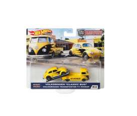 Volkswagen - Beetle & T1 pick-up yellow/black - 1:64 - Hotwheels - GJT42 - hwmvGJT42 | Toms Modelautos Volkswagen - Beetle & T1 pick-up yellow/black - 1:64 - Hotwheels - GJT42 - hwmvGJT42 | Toms Modelautos
