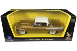 Studebaker  - Golden Hawk 1958 gold - 1:43 - Lucky Diecast - 94254 - ldc94254gd | Toms Modelautos