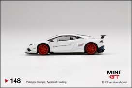 Lamborghini  - Huracan white/red - 1:64 - Mini GT - 00148 - MGT00148lhd | Toms Modelautos