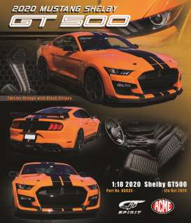 Ford  - Mustang Shelby GT500 2020 orange/black - 1:18 - Acme Diecast - US035 - GTUS035 | Toms Modelautos