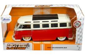 Volkswagen - bus T1 1962 red/white - 1:24 - Jada Toys - 99058 - jada99058 | Toms Modelautos Volkswagen - bus T1 1962 red/white - 1:24 - Jada Toys - 99058 - jada99058 | Toms Modelautos