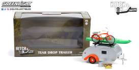 Teardrop Caravan  - silver/orange - 1:24 - GreenLight - 18460B - gl18460B | Toms Modelautos