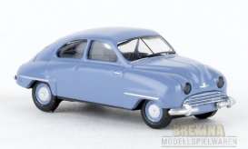 Saab  - 92 1950 blue - 1:87 - Brekina - pcx286010 - Brek28601 | Toms Modelautos