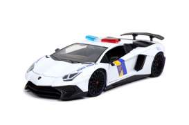 Lamborghini  - Aventador SV *State Trooper* 2017 white/blue/yellow - 1:24 - Jada Toys - 32276 - jada32276 | Toms Modelautos