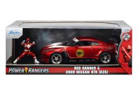 Nissan - Skyline GTR R-35, Power Ranger 2009 red/white - 1:24 - Jada Toys - 31908 - jada31908 | Toms Modelautos Nissan - Skyline GTR R-35, Power Ranger 2009 red/white - 1:24 - Jada Toys - 31908 - jada31908 | Toms Modelautos