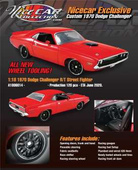 Dodge  - Challenger Custom Street Fight 1970 red - 1:18 - Acme Diecast - 1806014NC - acme1806014NC | Toms Modelautos