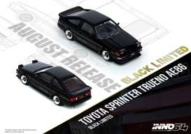 Toyota  - Sprinter Trueno AE86 1985 black/chorme - 1:64 - Inno Models - in64AE86T-BL - in64AE86T-BL | Toms Modelautos