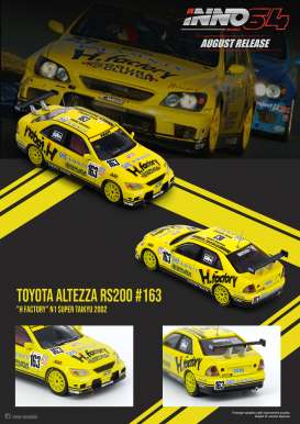Toyota  - Altezza RS200 #163 2001 yellow/black - 1:64 - Inno Models - in64RS200HFAC - in64RS200HFAC | Toms Modelautos