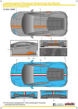 Lamborghini Accessoires - Huracan  - 1:24 - S.K. Decals - 24047 - SK24047 | Toms Modelautos