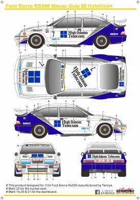 Ford  - Sierra RS500 1989  - 1:24 - S.K. Decals - 24058 - SK24058 | Toms Modelautos