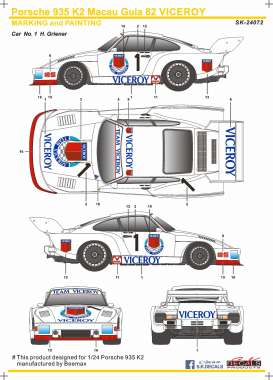 Porsche  - 935 1982  - 1:24 - S.K. Decals - 24072 - SK24072 | Toms Modelautos