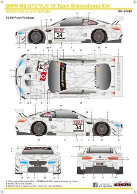 BMW  - M6 GT3 2018  - 1:24 - S.K. Decals - 24086 - SK24086 | Toms Modelautos