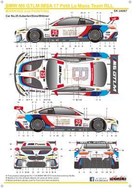 BMW  - M6 GT3 2017  - 1:24 - S.K. Decals - 24087 - SK24087 | Toms Modelautos