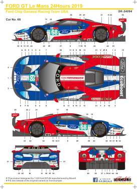 Ford  - GT  - 1:24 - S.K. Decals - 24094 - SK24094 | Toms Modelautos