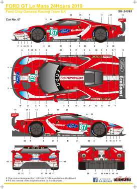 Ford  - GT  - 1:24 - S.K. Decals - 24095 - SK24095 | Toms Modelautos
