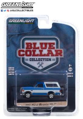 GMC  - Bronco 1992 blue/white - 1:64 - GreenLight - 35180F - gl35180F | Toms Modelautos