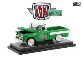 Chevrolet  - Apache 1958 green/white - 1:24 - M2 Machines - 40300-79B - M2-40300-79B | Toms Modelautos