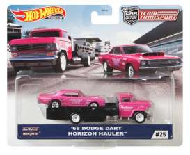 Dodge  - Dart & Horizon Hauler 1968 pink - 1:64 - Hotwheels - GJT39 - hwmvGJT39 | Toms Modelautos