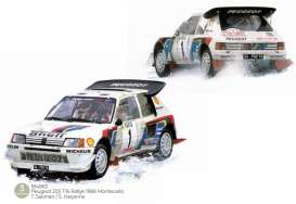 Peugeot  - 205 1986 white/red/blue - 1:18 - Norev - 184863 - nor184863 | Toms Modelautos