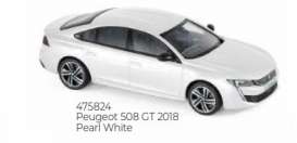 Peugeot  - 508 GT 2018 white - 1:43 - Norev - 475824 - nor475824 | Toms Modelautos