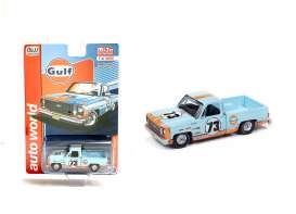 Chevrolet - Cheyenne *Gulf* 1973 light blue/orange - 1:64 - Auto World - CP7670 - AWCP7670 | Toms Modelautos Chevrolet - Cheyenne *Gulf* 1973 light blue/orange - 1:64 - Auto World - CP7670 - AWCP7670 | Toms Modelautos