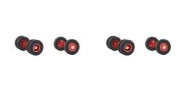Rims &amp; tires  - black/red - 1:87 - Modellbau Schwarz - MS87MBS026031 - MS87MBS026031 | Toms Modelautos