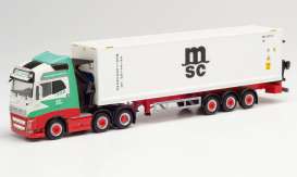 Volvo  - F 12 green/red/white - 1:87 - Herpa - H312615 - herpa312615 | Toms Modelautos