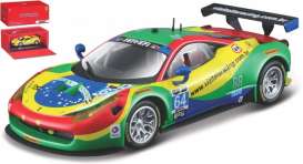 Ferrari  - 458 2015 green/yellow/red - 1:43 - Bburago - 36305G - bura36305gn | Toms Modelautos