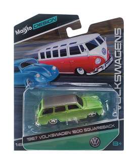 Volkswagen  - 1600 1967 green - 1:64 - Maisto - 15494-06132 - mai15494-06132 | Toms Modelautos