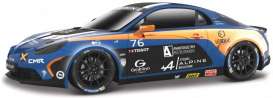 Alpine  - A110 2020 blue/orange/black - 1:43 - Bburago - 38037O - bura38037o | Toms Modelautos