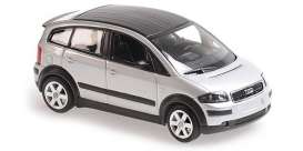 Audi  - A2 2000 silver - 1:43 - Maxichamps - 94001900 - mc940019000 | Toms Modelautos