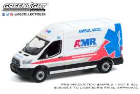 Ford  - Transit LWB High Roof 2019 white/red/blue - 1:64 - GreenLight - 53030F - gl53030F | Toms Modelautos
